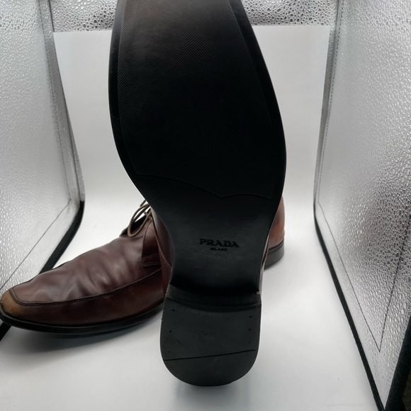 Prada Dark Brown Leather Oxfords main image 6